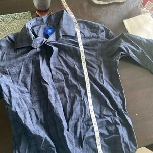 Navy blue plaid shirt